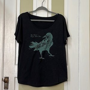Dark Gray Out Of Print The Raven Edgar Allen Poe Teeshirt